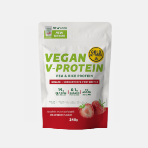 Vegan V-Protein Morango – 240g – Gold Nutrition