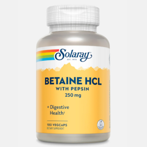 Betaine HCl with Pepsin 250mg – 180 Vegcaps – Solaray