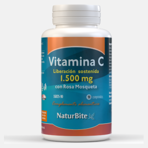 Vitamina C 1500mg libertação prolongada – 90 comprimidos – NaturBite