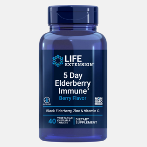 5 Day Elderberry Immune Berry Flavor – 40 chewable tablets – Life Extension