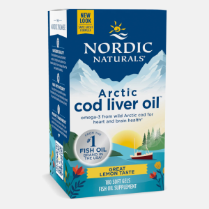 Arctic Cod Liver Oil Lemon – 180 softgels – Nordic Naturals