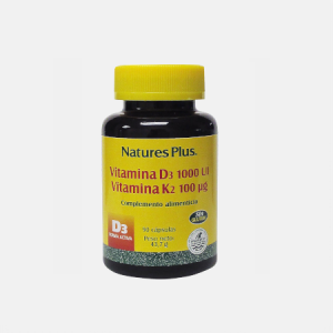 Vitamina D3 K2 – 90 cápsulas – Natures Plus