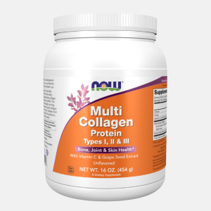 Multi Collagen Protein Types I, II & III Powder – 454g – Now