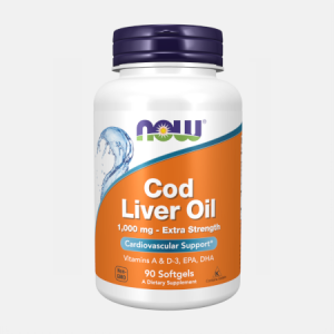 Cod Liver Oil Extra Strengh 1000mg – 90 cápsulas – Now