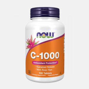 Vitamin C-1000 Sustained Release Rose Hips – 100 comprimidos – Now