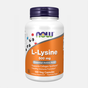 L-Lysine 500 mg – 100 veg cápsulas – Now