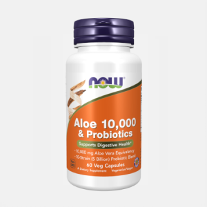 Aloe 10000 Probiotics – 60 cápsulas – Now