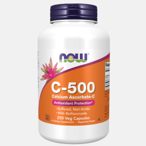 Vitamin C-500 Calcium Ascorbate-C – 250 cápsulas – Now