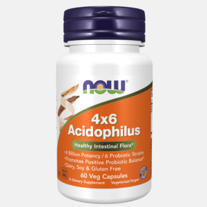 Acidophilus 4×6 – 60 cápsulas – Now