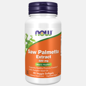 Saw Palmetto Extract 320mg with Pumpkin Seed Oil – 90 veggie softgels – Now