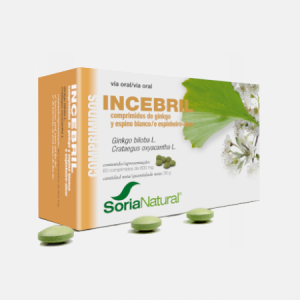 Incebril ginkgo e espinheiro-alvar – 60 comprimidos – Soria Natural