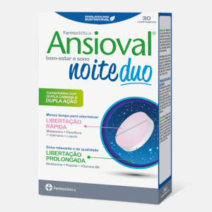 Ansioval Noite Duo – 30 comprimidos – Farmodiética