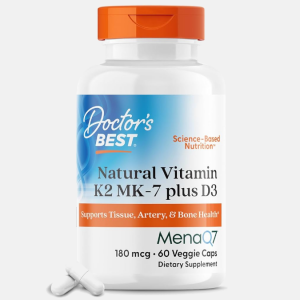 Vitamin K2 MK-7 MenaQ7 + D3 180mcg – 60 veggie caps – Doctor’s Best