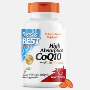 High Absorption CoQ10 with BioPerine 300mg – 90 veggie softgels – Doctor’s Best