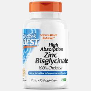 High Absorption Zinc Bisglycinate 50mg – 90 veggie caps – Doctor’s Best