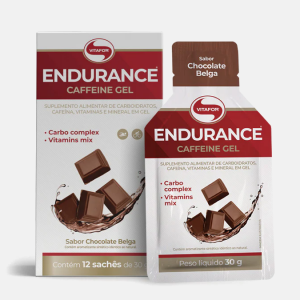 Endurance Caffeine Gel Chocolate Belga – 12 x 30g – Vitafor