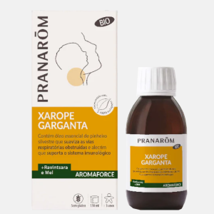 AROMAFORCE Xarope Garganta + Ravintsara e Mel – 150 ml – Pranarom