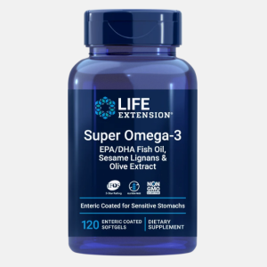 Super Omega-3 EPA/DHA Fish Oil Sesame Lignans & Olive Extract – 120 softgels – Life Extension