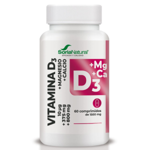 Vitamina D3 + Magnésio + Cálcio – 60 comprimidos – Soria Natural