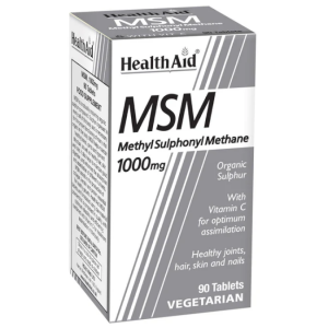 MSM Metilsulfonilmetano 1000 mg – 90 Comprimidos – Health Aid