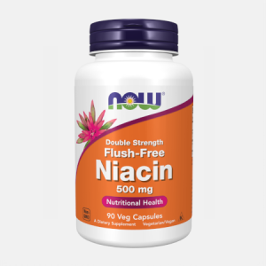 Niacin Double Strength Flush-Free 500mg – 90 cápsulas – Now