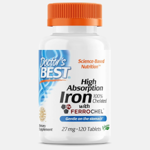 High Absorption Iron 27mg – 120 comprimidos – Doctor’s Best