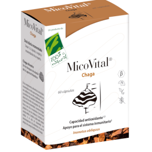 MicoVital Chaga – 60 cápsulas – Cien por Cien Natural