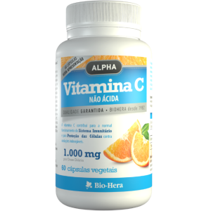 Alpha Vitamina C não ácida 1000mg – 60 cápsulas – Bio-Hera