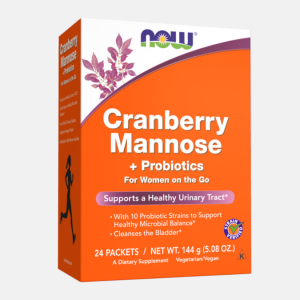 Cranberry Mannose + Probiotics – 24 saquetas – Now