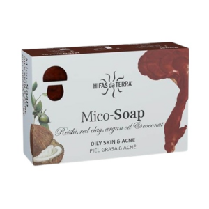 Mico-Soap reishi-argila vermelha-argão-côco – 150 g – Hifas da Terra